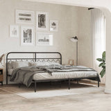 Metal Bed Frame without Mattress with Headboard Black 200x200cm 377124