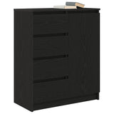 Sideboard with Drawers Black Oak 71x35x84 cm Engineered Wood 861581