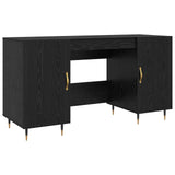 Desk with Shelf Black oak 140 x 50 x 75 cm Engineered wood 879524