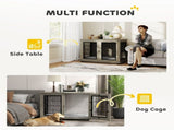 Indoor Dog Crate Furniture End Table with Soft Washable Cushion, Lockable Front Door, for Extra T3398P349635