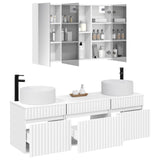 Bathroom Cabinet Set 4 pcs White Engineered Wood 3406663