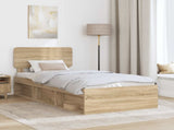 Bed Frame with Headboard Sonoma 100 x 200 cm Solid Pine Wood 3412116