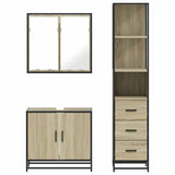 ZNTS 3 Piece Bathroom Furniture Set Sonoma Oak Engineered Wood 3301131