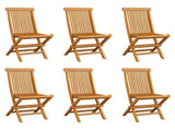 Folding Garden Chairs 6 pcs Solid Teak Wood 3065527