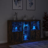 Sideboard with LED Lights Smoked Oak 162x37x100 cm 3209174