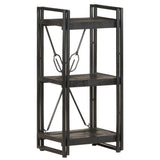 3-Tier Bookcase Black 40x30x80 cm Solid Mango Wood 320625