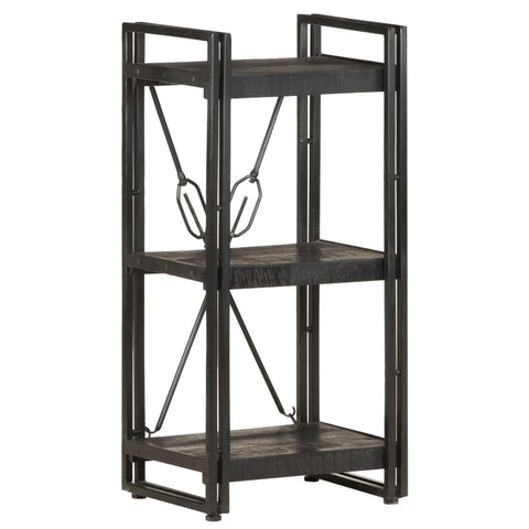 3-Tier Bookcase Black 40x30x80 cm Solid Mango Wood 320625