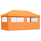 ZNTS Foldable Party Tent Pop-Up with 3 Sidewalls Orange 4004945