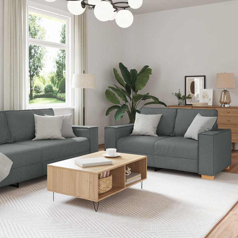 Sofa Set with Cushion 3 pcs Grey 220 x 78 x 84 cm Fabric 3324610