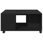 ZNTS Coffee Table Black 80x80x40 cm Engineered Wood 853174