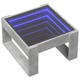 ZNTS Coffee Table with Infinity LED Concrete Grey 50x53x30 cm 847626