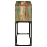 Console Table Brown base with blue, green, cream hues 320822