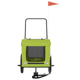 Pet Bike Trailer Green and Black Oxford Fabric and Iron 93941