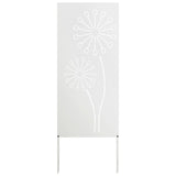 Garden Privacy Screen White 50 x 140 cm Cold-rolled steel 876302