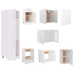 ZNTS 8 Piece Kitchen Cabinet Set White Engineered Wood 3067639