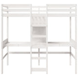 Loft Bed Frame without Mattress White 75x190cm Solid Wood Pine 3308551