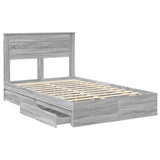 Storage Bed Grey Sonoma 135 x 190 cm Engineered Wood 3409922