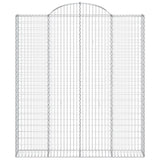 Arched Gabion Baskets 2 pcs 200x30x220/240 cm Galvanised Iron 3146236