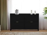 Modern Shoe Cabinet with 4 Flip Drawers, Freestanding Shoe Rack with Open Shelves, Suitable for N896P457053S