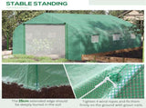Walk-in Polytunnel Garden Greenhouse, Outdoor Mesh Door Greenhouse with PE Cover and 6 Windows, 4.5 T3398P314101