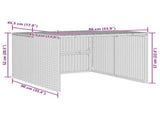 Robot Mower Garage Grey 86x90x52/57 cm Poly Rattan 365406