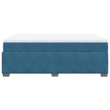 Box Spring Bed with Mattress Dark Blue 140x200 cm Velvet 3285291