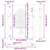 Garden Gate with Lock Black 110 x 130 cm Powder-coated steel 42015885