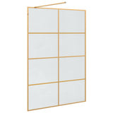 Walk-in Shower Wall Gold 140 x 195 cm Tempered Glass 42022061