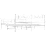 Metal Bed Frame without Mattress with Footboard White 193x203cm 355340