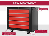 5-Drawer Tool Chest with Wheels, Steel Lockable Tool Storage Cabinet with Handle, 2 Keys for Garage, T3398P341239