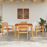 Garden Dining Set 5 pcs Brown Solid Acacia Wood 3375672