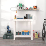 Work Bench White 80x50x80 cm Solid Wood Pine 822497