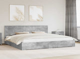 Bed Frame Concrete Grey 200 x 200 cm Engineered Wood 3411267