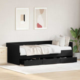 Daybed with Headboard Black Oak 90 x 190 cm Engineered Wood 3333998