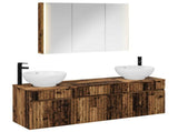 Bathroom Cabinet Set 4 pcs Old Wood 103.5 x 15.5 x 70 cm 3406629