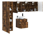 Bathroom Cabinet Set 5 pcs Smoked Oak Engineered Wood 3407347