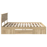 Bed Frame Sonoma Oak 180 x 200 cm Engineered Wood 3408734