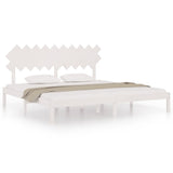 Bed Frame without Mattress White 200x200 cm Solid Wood 3104889
