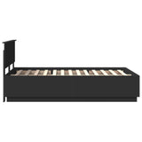 Bed Frame with Headboard Black 120 x 190 cm Engineered Wood 3408090