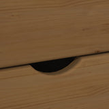 Rolling Cabinet 34 x 39 x 65.5 cm Solid Pine Wood Honey Brown 42028352