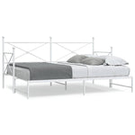 ZNTS Daybed with Trundle without Mattress White 75x190 cm Steel 4104686