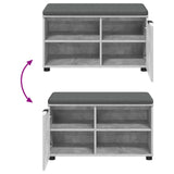 Hall Bench with Cushion with Door Concrete Grey 80 x 38 x 46 cm 891507