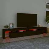 TV Cabinet with LED Lights Black 260x36.5x40 cm 3152779