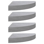 Wall Corner Shelves 4 pcs Concrete Grey 35x35x3.8 cm MDF 326644