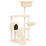 Cat Tree with Sisal Scratching Posts Cream 131 cm 171603