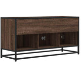 TV Cabinet Brown Oak 100x35x50 cm Engineered Wood and Metal 848833