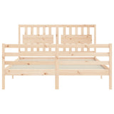 Bed Frame without Mattress King Size Solid Wood 3194316