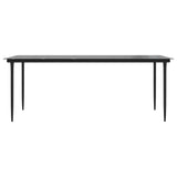 7 Piece Garden Dining Set Black Poly Rattan Glass 3334490