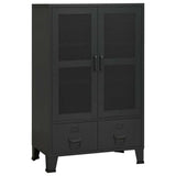 Industrial Storage Chest Black Metal 339621
