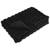 Anti-Slip Faux Rabbit Fur Blanket Olite 4 pcs Black Polyester 42021837